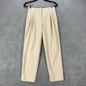 Babaton Classic High-Waist Pleated Trousers in Beige